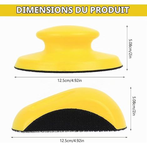 Cale a Poncer, Cale à Poncer à la Main, 125mm Cale de Poncage, Bloc de Ponçage à la Main Crochet et Boucle, Cale à Poncer Carrosserie Voiture Bricolage Tampons de Ponçage(Rond et Souris) (1/4)