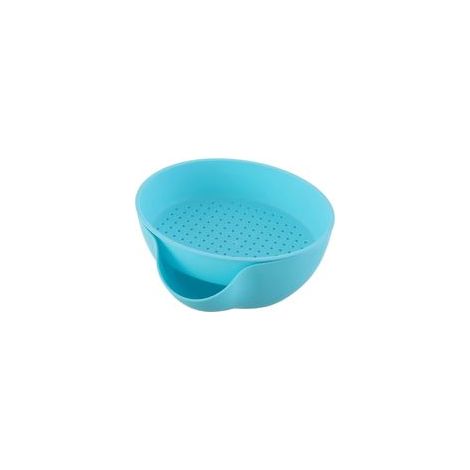 Küchenfilter, Handwaschkorb, professionelles, selbstentleerendes Filterschüssel-Set, abnehmbares Kunststofffilter-Set zum Waschen von Obst und Gemüse (blau).-Crezuo