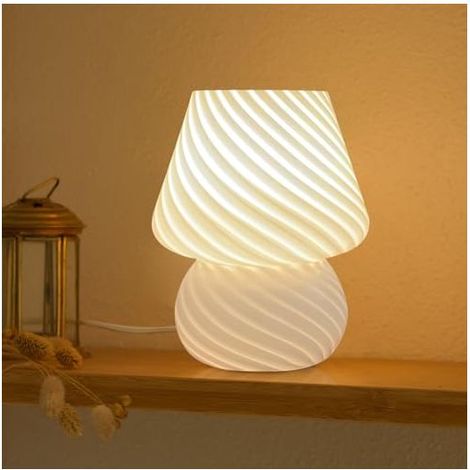 Lampe Champignon - Lampe de Chevet Chambre, Ampoule Incluse, Cadeau Fête des Mères, Jaune Crème (1/5)