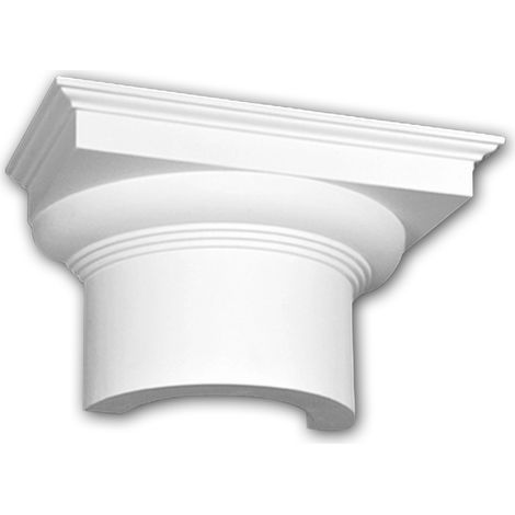 Chapiteau de demi-colonne 115005 Profhome Colonne Élement décorative style dorique blanc