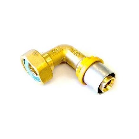 RACCORDO PER MULTISTRATO GAS CURVO CON GIRELLO E GUARNIZIONE PIANA Misura: 20 x 3/4"