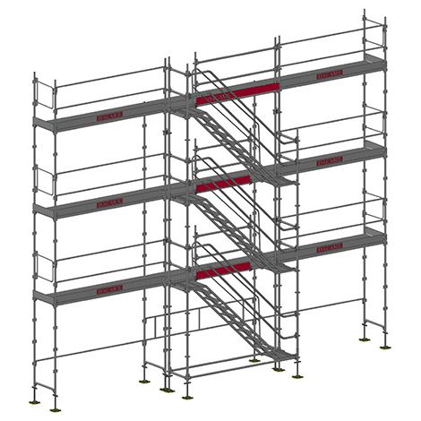Gerüst 80m² - Struktur nur -Mit Treppe - DUO80ESC-S