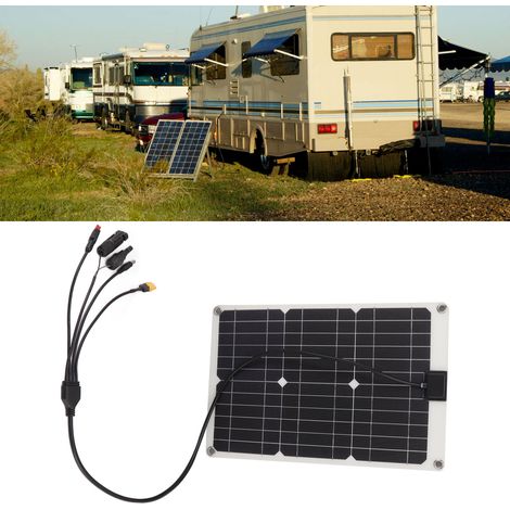 Panneaux solaires monocristallins en silicium de 50 W avec connecteurs MC4, XT60 et Anderson, et tête CC, étanches, pour l'écriture, la recharge de téléphones portables, le camping et les camping-cars (1/5)