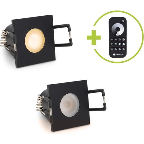 Einbaustrahler Mini Livorno eckig 3W 2700K IP65 - Farbe: schwarz matt - Anzahl: 2x (1/5)