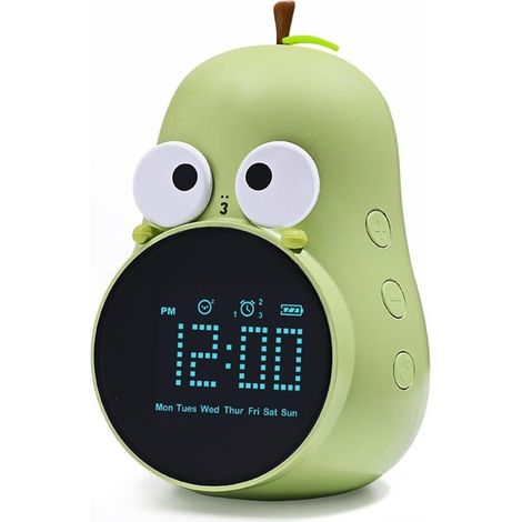 Réveil Lumineux pour Enfants Cute Ampoule Réveil Creative Lampe de Chevet Veilleuse Programmable Fonction Snooze Wake Up Réveil pour Filles Garçons Ecoliers Vert (1/5)