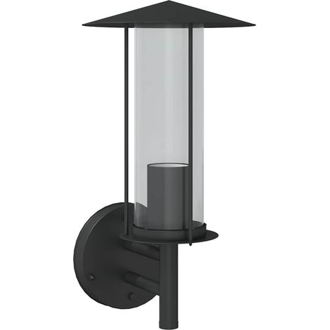 Applique murale d'extérieur noir acier inoxydable
