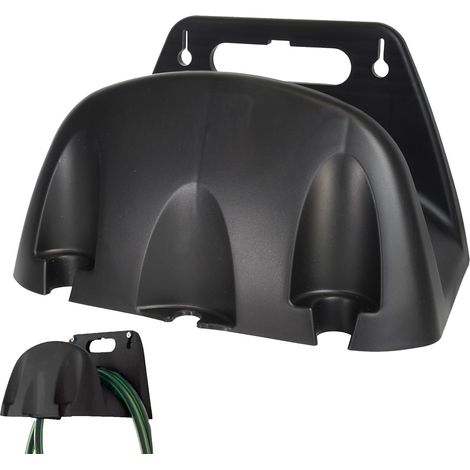 Garden hose holder - Heavy-duty garden hose reel, metal wall bracket with hook (1/5)