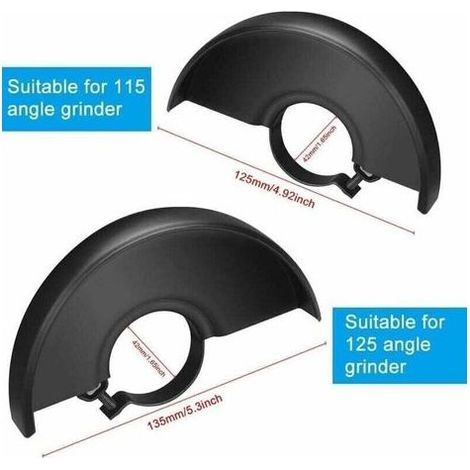 2 Pcs Capot de Protection de Meuleuse d'Angle - Noir - Pour Meuleuse 125/115 (1/3)