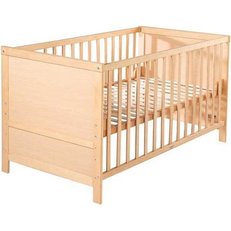 Verstellbares Babybett 70x140 cm aus Naturholz (1/3)