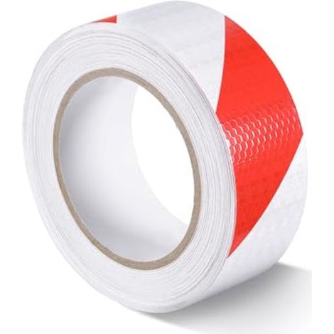 Cinta reflectante para señalización vial - 25 m x 5 cm - Cinta autoadhesiva para señalización vial