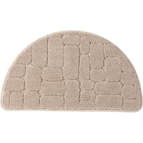 Tapis de sol absorbant en microfibre en forme de demi-lune (Camel Clair)- Tapis d'entrée, de cuisine, de salle de bain (1/5)