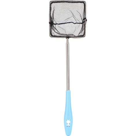 Filet à mailles fines pour Aquarium, en acier inoxydable, extensible, pour poissons, crevettes, avec longue poignée carrée (1/5)