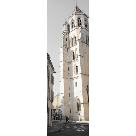 Tableau sur toile cathédrale Sainte Bégnigne 30x97 cm - Impression sur Toile Murale Décorative - Image imprimée en HD sur Toile - Toile sur Châssis en Bois FSC - Fabriqué en France (1/4)