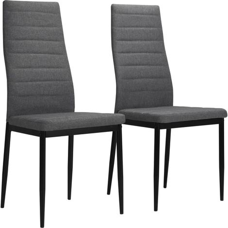 Juego de 2 sillas de comedor de cocina de diseño contemporáneo en tela gris claro CDS020482 (1/5)