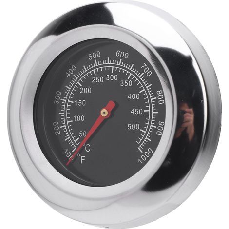 Stainless steel BBQ temperature gauge thermometer with 76mm dial, M10 screw thread, and wing nut for oven cooking (1/5)
