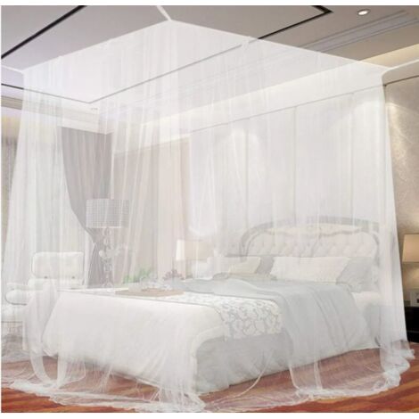 Moustiquaire Lit Extra Large 190x210x240cm, Baldaquin pour Lit Simple et Double, Protection Anti Insectes (1/5)