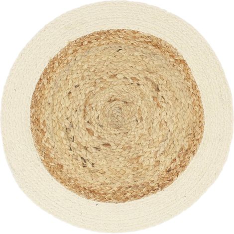 Napperons 4 pcs Naturel Plain 38 cm Rond Jute et coton (1/4)