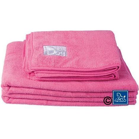 Serviettes Microfibre roses IdealDog - Petit modèle (1/2)