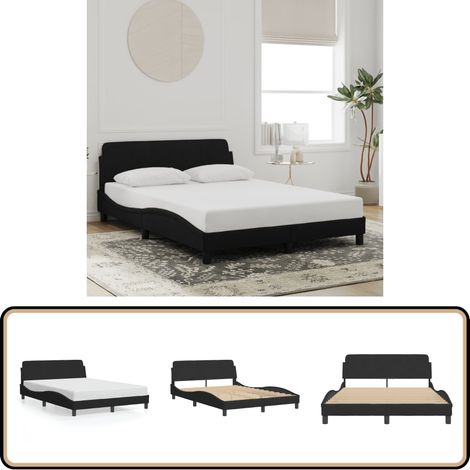 Bettgestell ohne Matratze Schwarz 120x200 cm Samt - Samtbettwäsche - Doppelbett - Boxspringbett - Schlafzimmer Dekoration - Modernes Bett