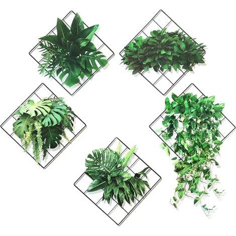 3D Plantes Stickers Muraux, Plante Verte Autocollant Mural, 5 Designs de Plantes Suspendues Sticker Mural, Décoration Murale pour Salon Chambre Cuisine (1/5)