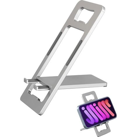 Lntyq 1-teiliger Telefonständer für den Schreibtisch, faltbarer Reisetelefonhalter aus Aluminium mit Flaschenöffner für Telefon und Tablet (1/5)