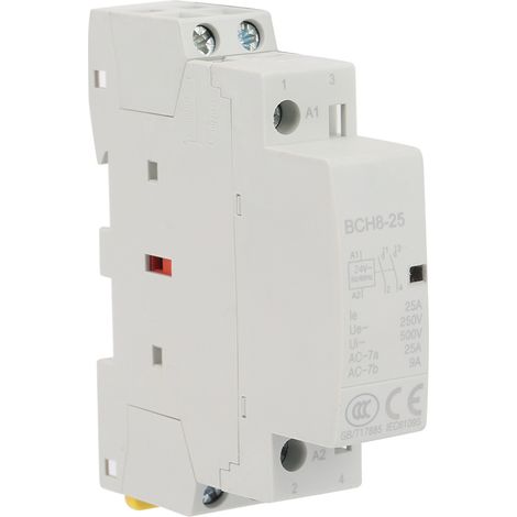Contacteur secteur domestique 2P 25A 24V 2NO 50/60HZ sur rail DIN, haute qualité