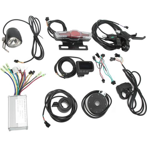Kit de conversion pour vélo électrique comprenant un contrôleur de moteur 17A et un compteur EN06 pour moteur de 250 W à 350 W (36 V/48 V). (1/5)