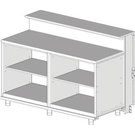 Comptoir neutre avec tablette service 1700 mm - Diamond