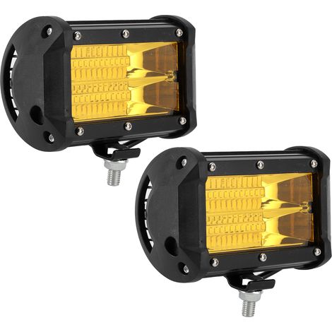 Projecteur de travail LED 144 W, 48 LED, double rangée, avec accessoires de montage, 6000 K, étanche IP68, lumière jaune universelle (1/3)
