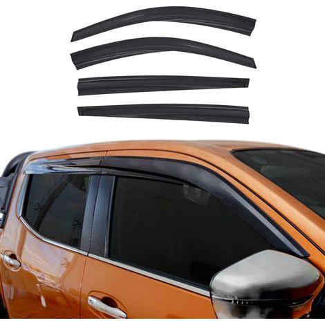 Déflecteurs De Vent Pluie d'air Compatible avec Mitsubishi L200 2007-2014 Acrylique 4 Pcs (1/5)
