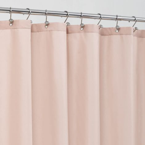 Rideau de Douche en Tissu imperméable et Doux avec 3 aimants, léger et Lavable en Machine, Taille Standard, 183 x 183 cm, Rose pâle (1/5)