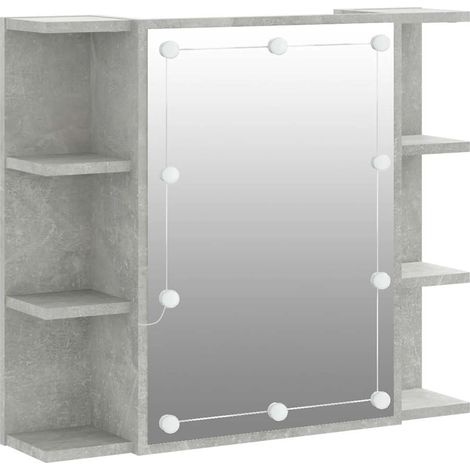 Mirror Cabinet with LED Concrete Grey 70x16.5x60 cm vidaXL (1/5)