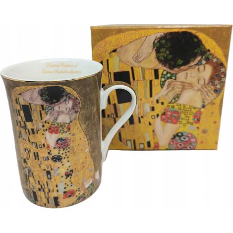Taza de porcelana de 300 ml en caja de regalo, colección Klimt Kiss. (1/5)