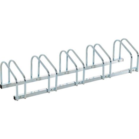 Râtelier 5 vélos range-vélos support de rangement pneu 65 mm sol ou mural pour VTT enfants BMX 145 x 33 x 27 cm acier argent (1/5)