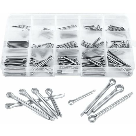 Goupille Fendue 150 pièces Goupille de Verrouillage en Acier 304 Inoxydable Assortiment pour la Mécanique de Petits Réparation 15 Tailles Différentes (1/4)