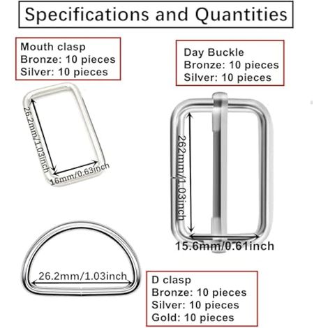 80 Pièces Porte-clés Rotatif, Crochets Mousquetons Pivotants en Métal, Anneaux de D et Boucle en Métal, Boucles pour sacs, bijoux et clés, Key Rings, Hooks, Carabiner, DIY 25mm (1/5)