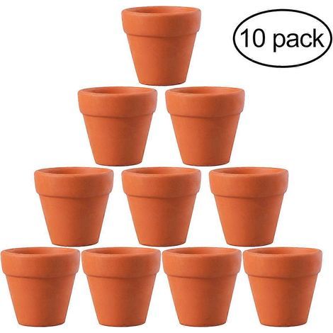 OUNONA Lot de 10 mini pots en terre cuite (4,5 x 4 cm) pour cactus, plantes grasses et autres petits animaux. Idéaux pour les loisirs créatifs et les mariages.-5.00X5.00X4.50CM (1/3)