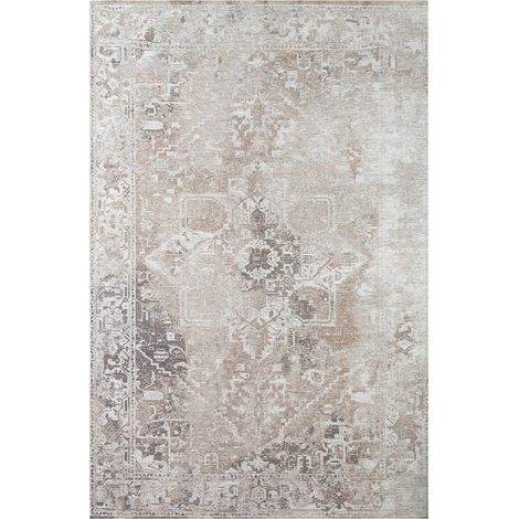 Tapis intérieur extérieur gris antidérapant jacquard - 80 x 150 cm (1/5)