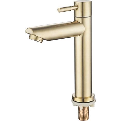Robinet pour vasque, inox 304, doré, anti-fuite, pour vasque (1/5)