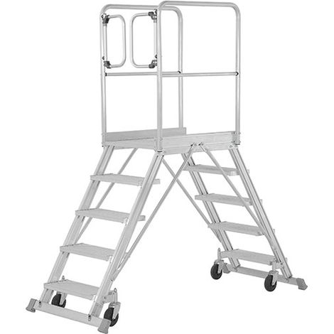Piattaforma mobile 2x5 gradini - Altezza mass. lavoro 3.21m - 618905-P