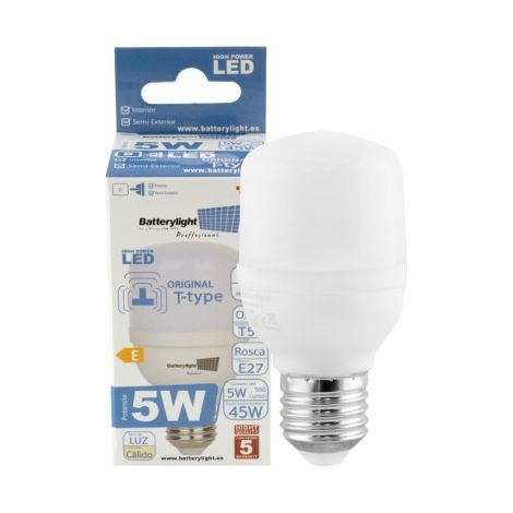 Bombilla Led Alta Potencia Opal T50 5W E27 550 Lúmenes Luz Cálida 3200K (1/5)