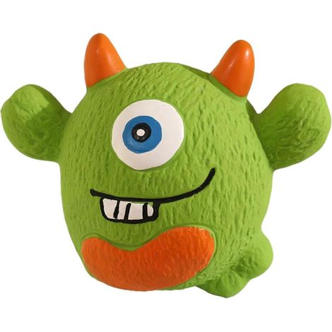 latex sonore chien jouet à macher – mignon Devil Shape – pour chiot dentition et Fetch Game avec nettoyage des dents – Vert (1/5)
