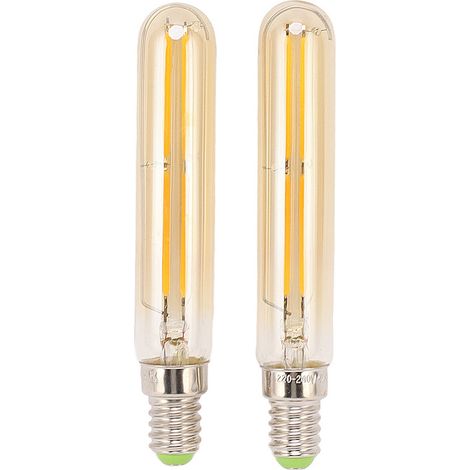 Ortviai Ampoule LED tubulaire 4 W E14 2300 K T20×120 mm, 2 pièces, verre doré pour décoration intérieure (1/5)