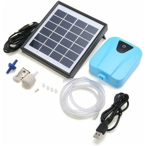 Aérateur solaire pour bassin, pompe à oxygène et pompe à air pour bassin de jardin, aquarium (bleu) (1/5)