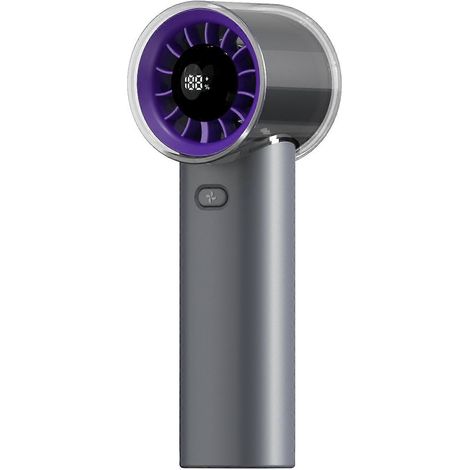Ventilateur portatif haute vitesse avec affichage numérique LED (gris foncé) (1/4)