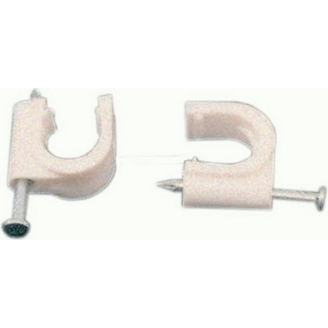 cf 24 pz fissacavi in nylon completi di chiodo chiodino per cavi da 7/8 mm (1/2)