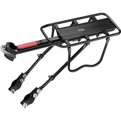 Porte-bagages pour VTT, réglable en hauteur, en alliage d'aluminium, capacité de charge jusqu'à 50 kg, pour roues de 22 à 27 pouces. (1/5)