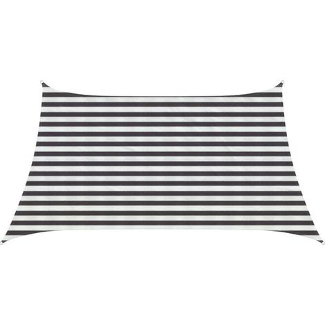 Voile d'ombrage gris anthracite et blanche, 3/4 x 2 mètres, en polyéthylène haute densité. (1/5)