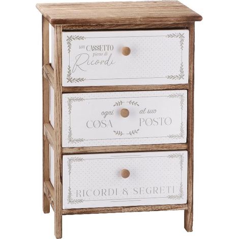Mobile Cassettiera in Legno con 3 Cassetti 29 x 40 x 58 cm (1/2)