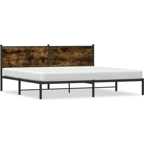 Maison Exclusive - Metallbett ohne Matratze Räuchereiche 200x200